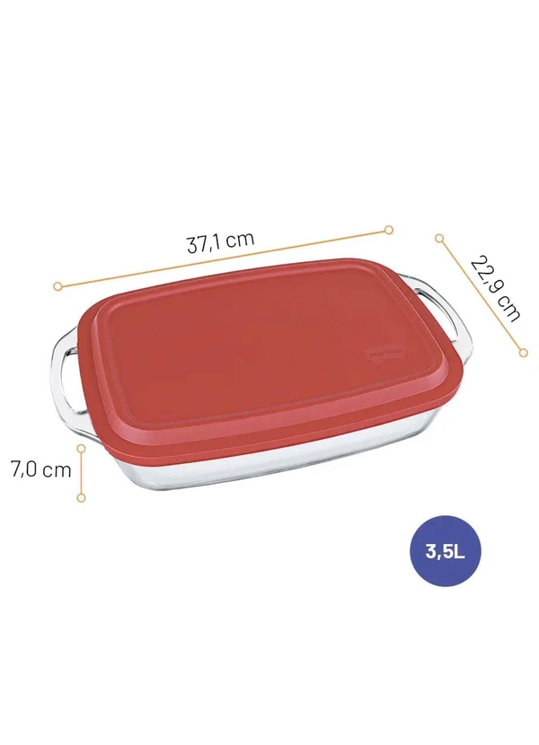Nadir - Assadeira Retangular Selleta com Tampa 3,5 Litros 3