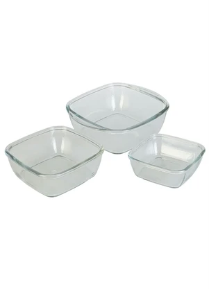 Nadir - Kit Assadeiras Quadradas Transparente 3 Peças - NADIR