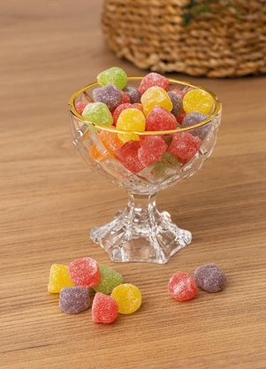 Lar e Lazer - Taça de Sobremesa Em Vidro com Fio Dourado - LAR E LAZER