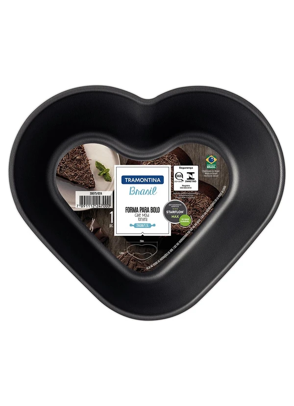 Tramontina - Forma para Bolo Coração Tramontina Grafite 24cm 3