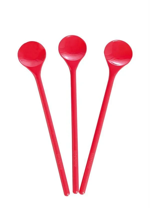 Lar e Lazer - Kit Colheres Cabo Longo Vermelhas 3 Peças 2