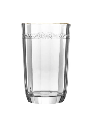 Lar e Lazer - Copo Alto de com Fio Dourado 370ml Em Vidro - LAR E LAZER