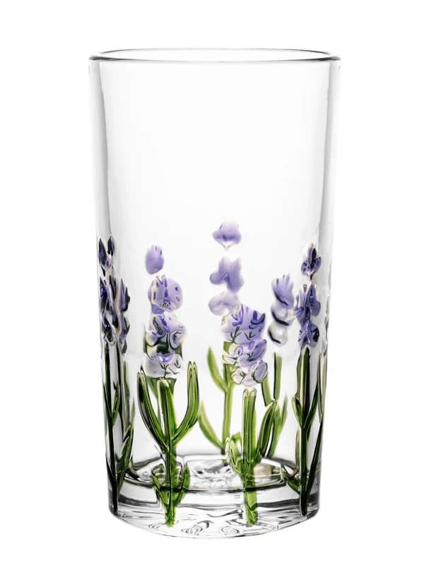 Lar e Lazer - Copo Alto Lavanda Hand Painting 330 Ml