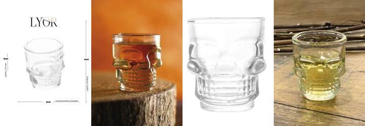 Copo de Shot Caveira 50ml Em Vidro