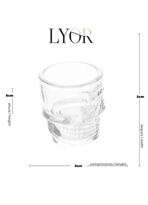 Lar e Lazer - Copo de Shot Caveira 50ml Em Vidro - LAR E LAZER