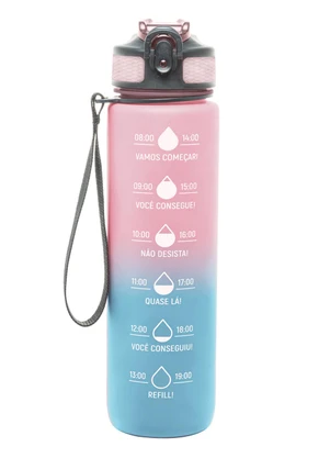 Lar e Lazer - Garrafa Squeeze Policarbonato Rosa e Azul - LAR E LAZER