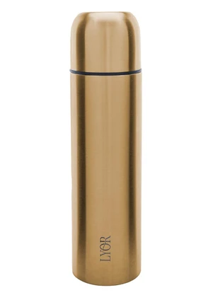 Lar e Lazer - Garrafa Térmica de Aço Inox Bullet Dourada 500 Ml - LAR E LAZER