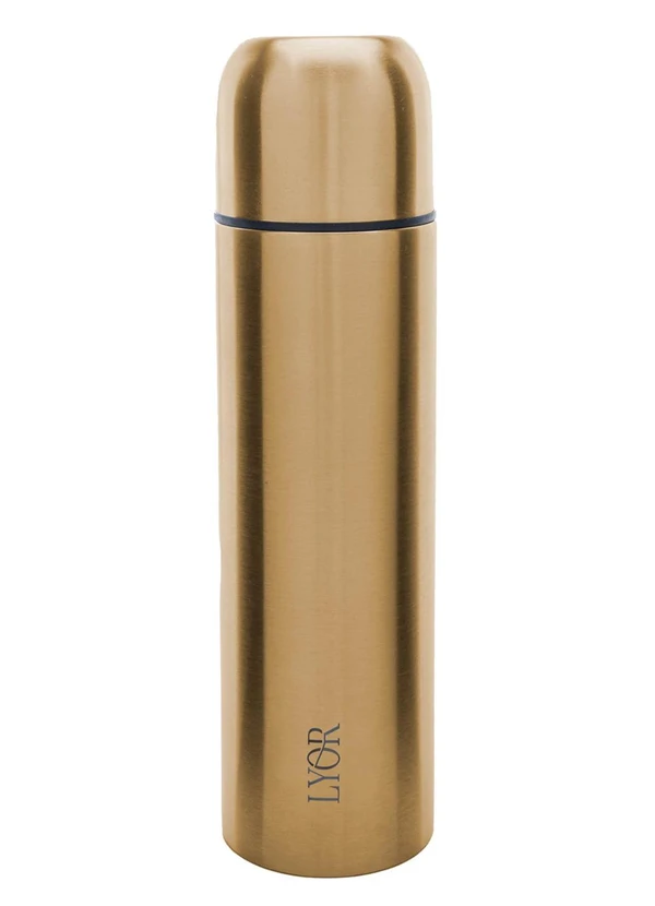 Lar e Lazer - Garrafa Térmica de Aço Inox Bullet Dourada 500 Ml