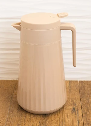 Lar e Lazer - Garrafa Térmica de Plástico Bege 1l - LAR E LAZER