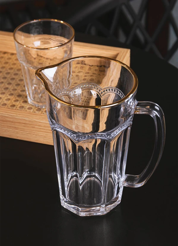 Lar e Lazer - Jarra Belle Epoque com Fio Dourado em Vidro 2