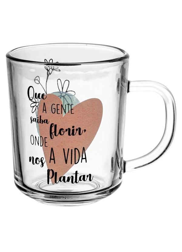 Lar e Lazer - Kit 2 Canecas de Vidro Florir - 220 Ml 2