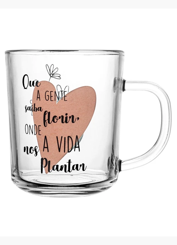 Lar e Lazer - Kit 2 Canecas de Vidro Florir - 220 Ml 4