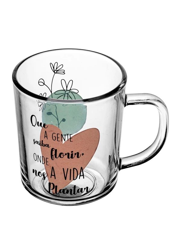 Lar e Lazer - Kit 2 Canecas de Vidro Florir - 220 Ml 5