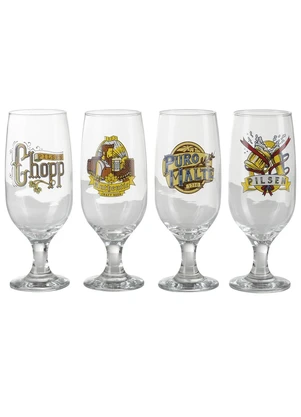 Nadir - Kit 4 Taças de Chopp Floripa Em Vidro - NADIR
