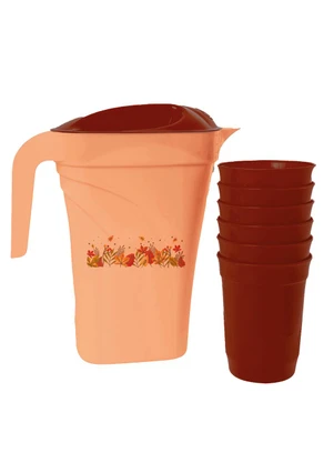 Giplas - Kit Jarra e 6 Copos Floral Outono - GIPLAS