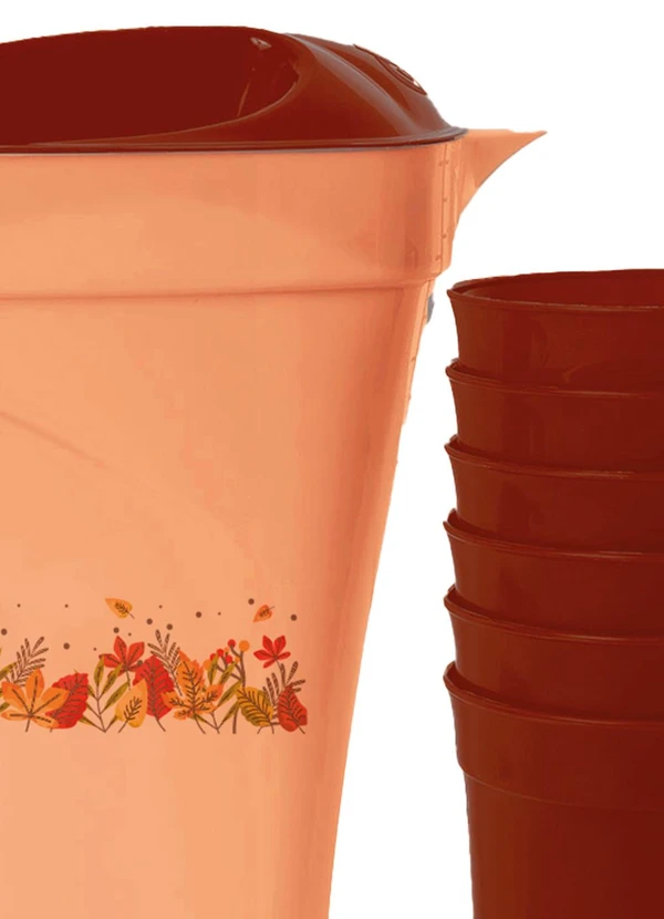 Giplas - Kit Jarra e 6 Copos Floral Outono 2