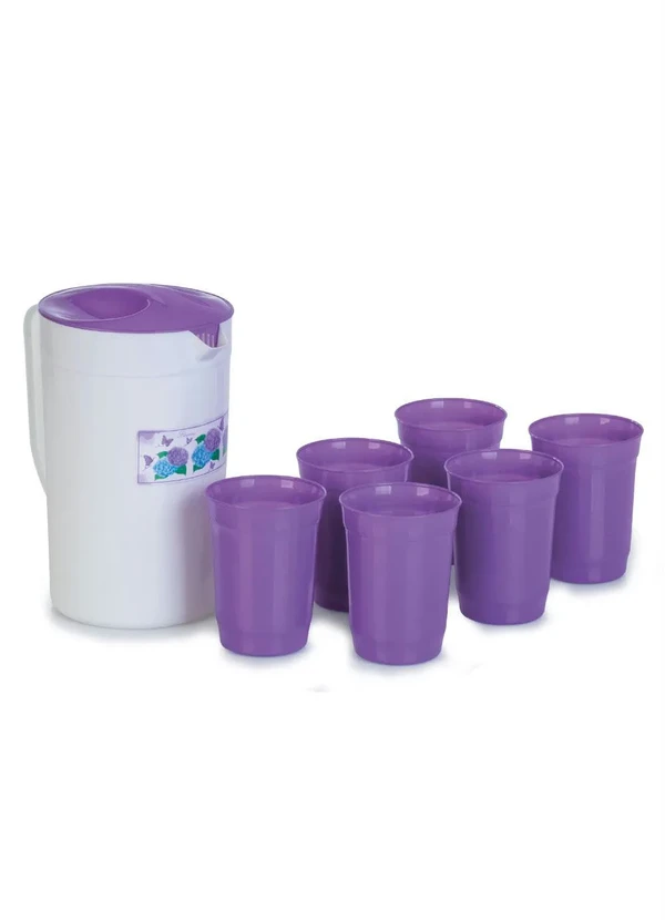 Giplas - Kit Jarra e Copos Hortênsia 7 Peças