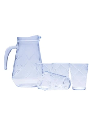 Nadir - Kit Jarra e Copos Maracatu Em Vidro 5 Peças - NADIR