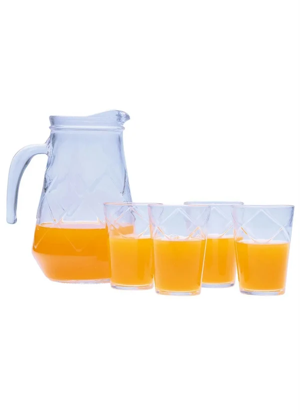 Nadir - Kit Jarra e Copos Maracatu Em Vidro 5 Peças 3