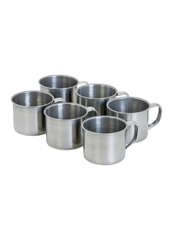 Mundo Lar - Kit Mini Canecas Prata 6 Peças