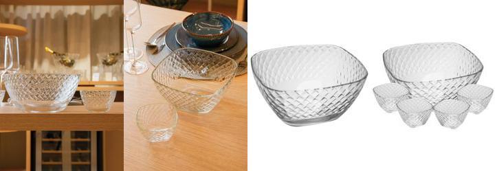 Kit para Sobremesa Incolor Em Vidro 5 Peas