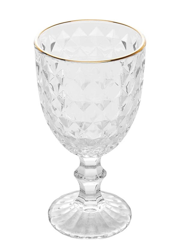 Lar e Lazer - Taça de Água com Fio Dourado 345ml