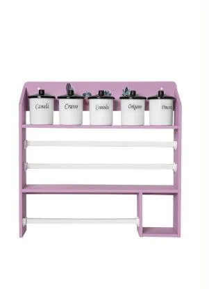 Lar e Lazer - Estante Trio Rolos e 5 Potes Mantimentos Suculenta - LAR E LAZER