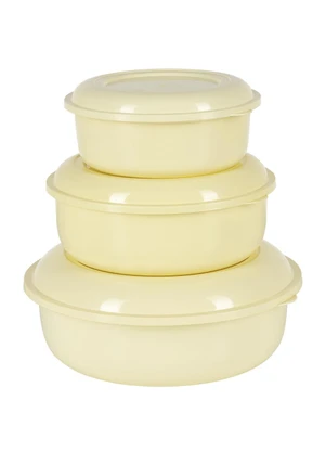 Lar e Lazer - Kir 3 Potes Mantimentos Amarelo Manteiga - LAR E LAZER