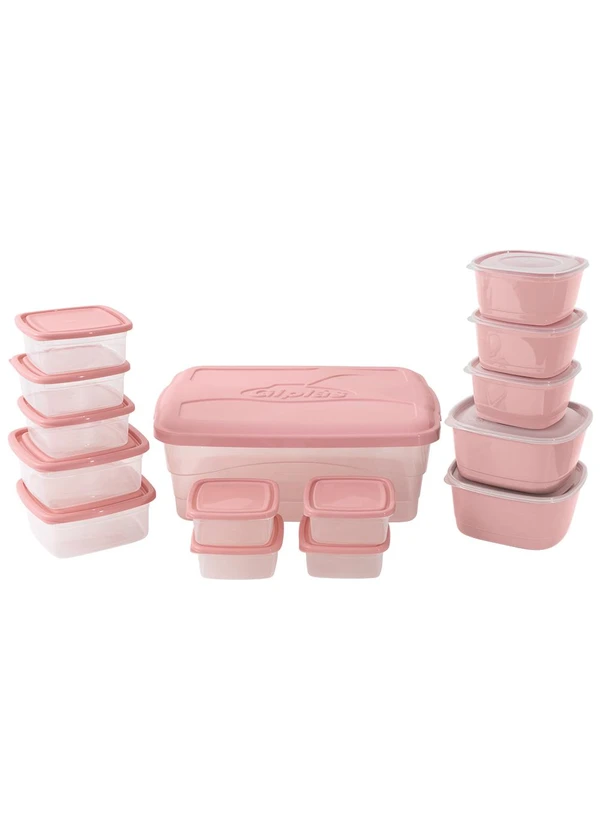 Lar e Lazer - Kit 15 Potes Rosa