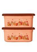 Kit 2 Potes Quadrado Floral Outono