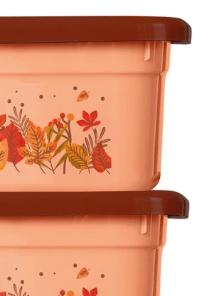 Giplas - Kit 2 Potes Quadrado Floral Outono - GIPLAS