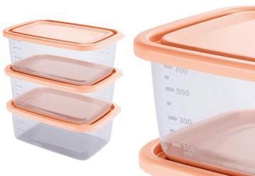 Kit 3 Organizadores Retangulares Incolor 850ml