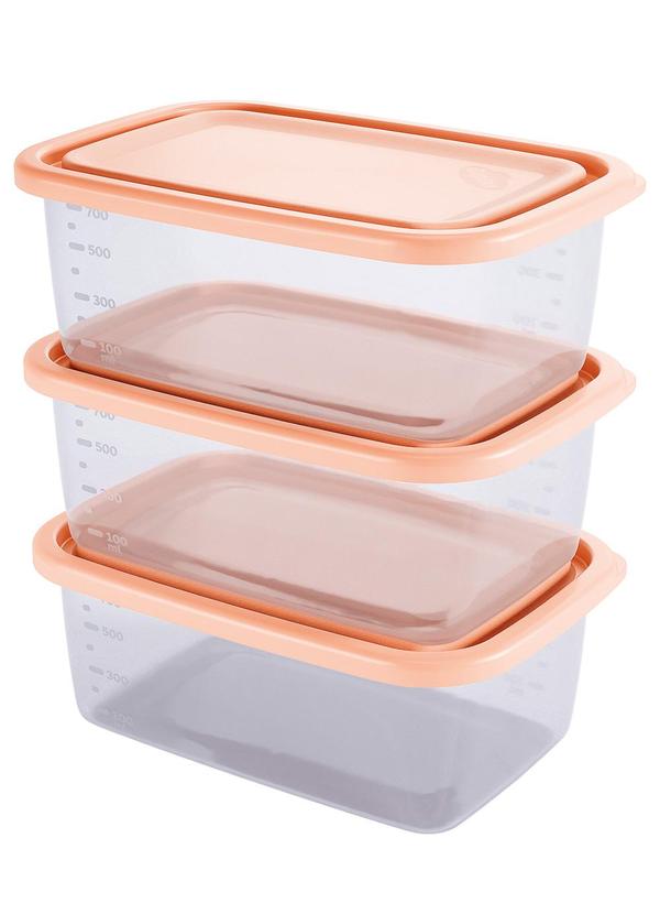 Kit 3 Organizadores Retangulares (Incolor) 850ml