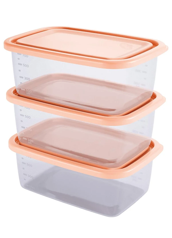 Giplas - Kit 3 Organizadores Retangulares Incolor 850ml