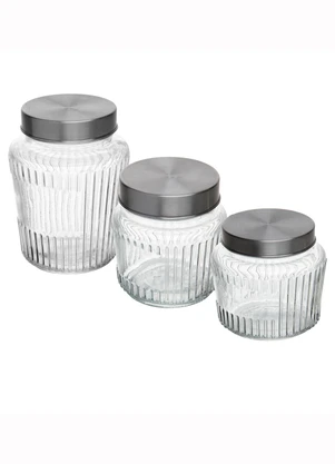 Lar e Lazer - Kit 3 Potes com Tampa de Metal Lumen - LAR E LAZER