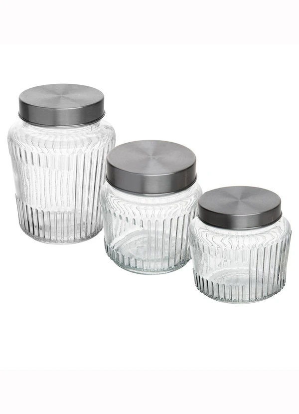 Lar e Lazer - Kit 3 Potes com Tampa de Metal Lumen