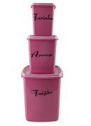 Kit 3 Potes Mantimentos Rosa