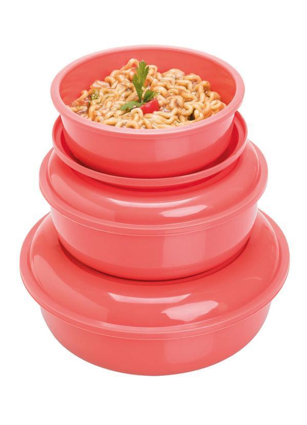 Lar e Lazer - Kit 3 Potes Redondos Coral 1