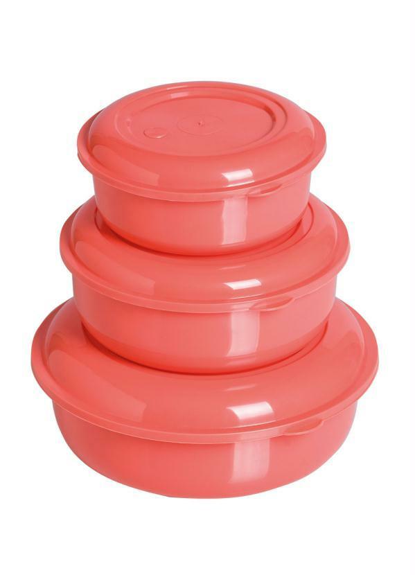 Lar e Lazer - Kit 3 Potes Redondos Coral 3