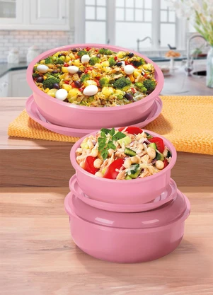 Lar e Lazer - Kit 3 Potes Redondos Rosa - LAR E LAZER