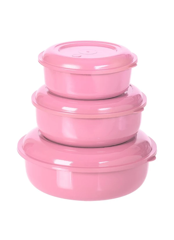 Lar e Lazer - Kit 3 Potes Redondos Rosa 3