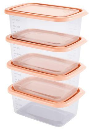 Kit 4 Organizadores Retangulares (Incolor) 460ml