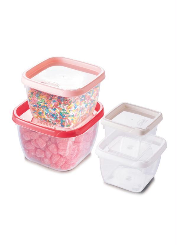 Lar e Lazer - Kit 4 Potes Conect Quadrado 1