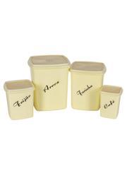 Kit 4 Potes Herm�ticos Amarelo Manteiga