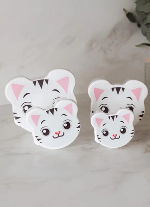 Lar e Lazer - Kit 4 Potes para Armazenamento Gato - LAR E LAZER