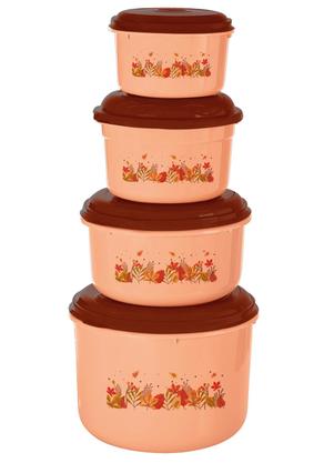 Kit 4 Potes Redondos Floral Outono