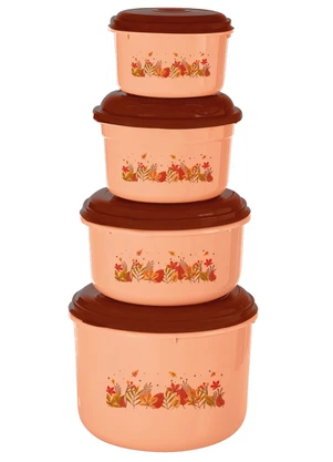 Giplas - Kit 4 Potes Redondos Floral Outono - GIPLAS