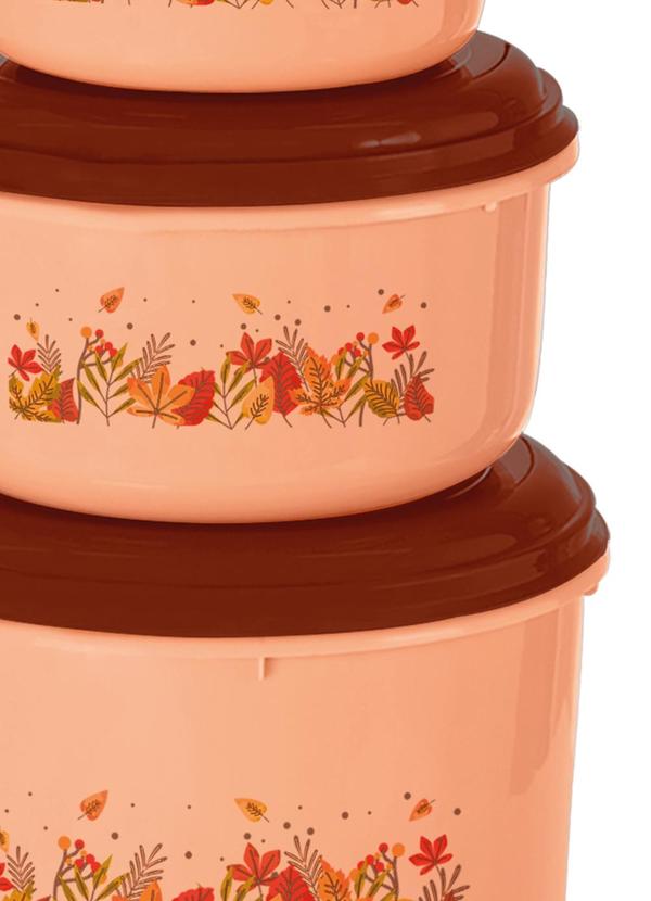 Giplas - Kit 4 Potes Redondos Floral Outono 2