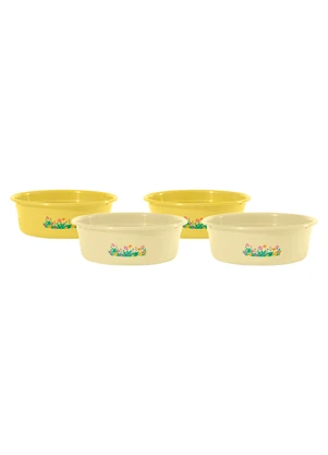 Giplas - Kit Bacia Amarelo Floral 4 Peças - GIPLAS