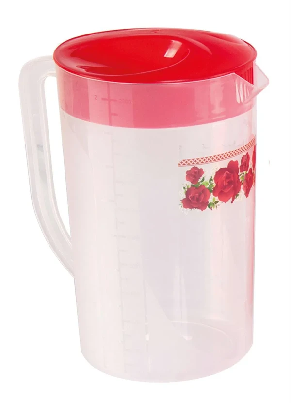 Giplas - Kit Jarra com 6 Copos Plástico Vermelho 3